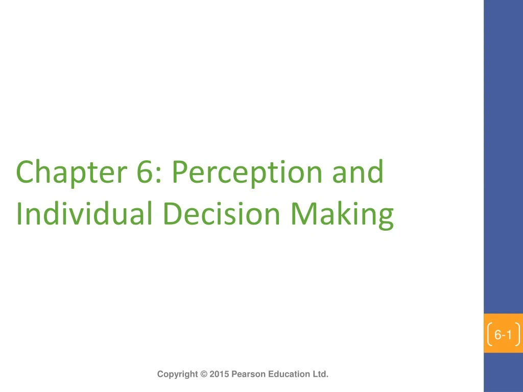 chapter 6 perception and individual decision making