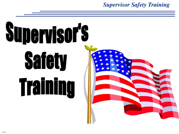 Supervisor's Safety  Training
