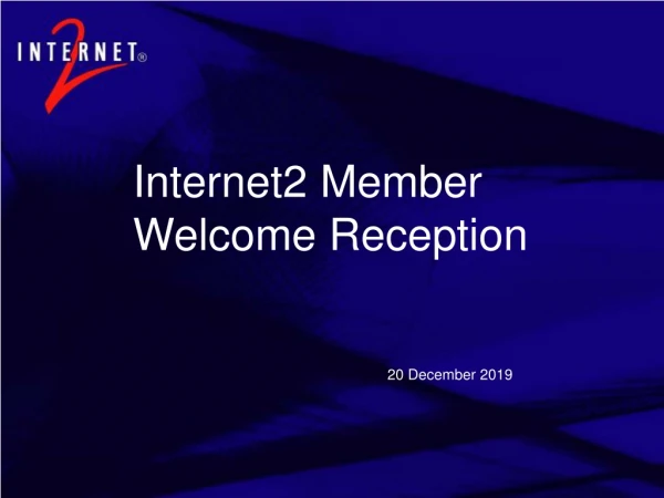 Internet2 Member Welcome Reception