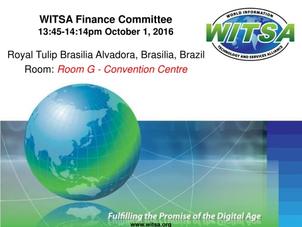 WITSA Finance Committee 13:45-14:14pm  October 1, 2016