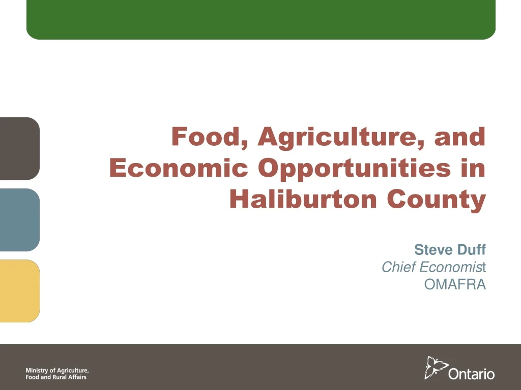 food agriculture and economic opportunities in haliburton county
