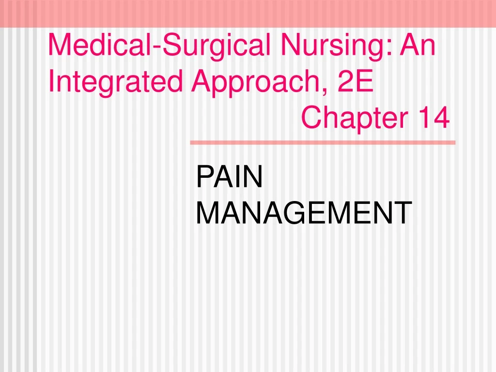 medical surgical nursing an integrated approach 2e chapter 14