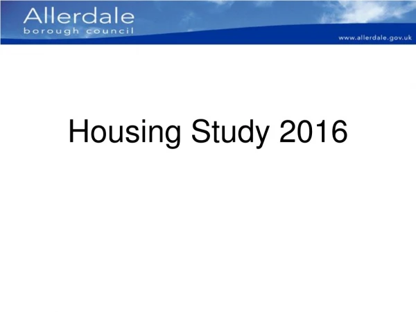 Housing Study 2016