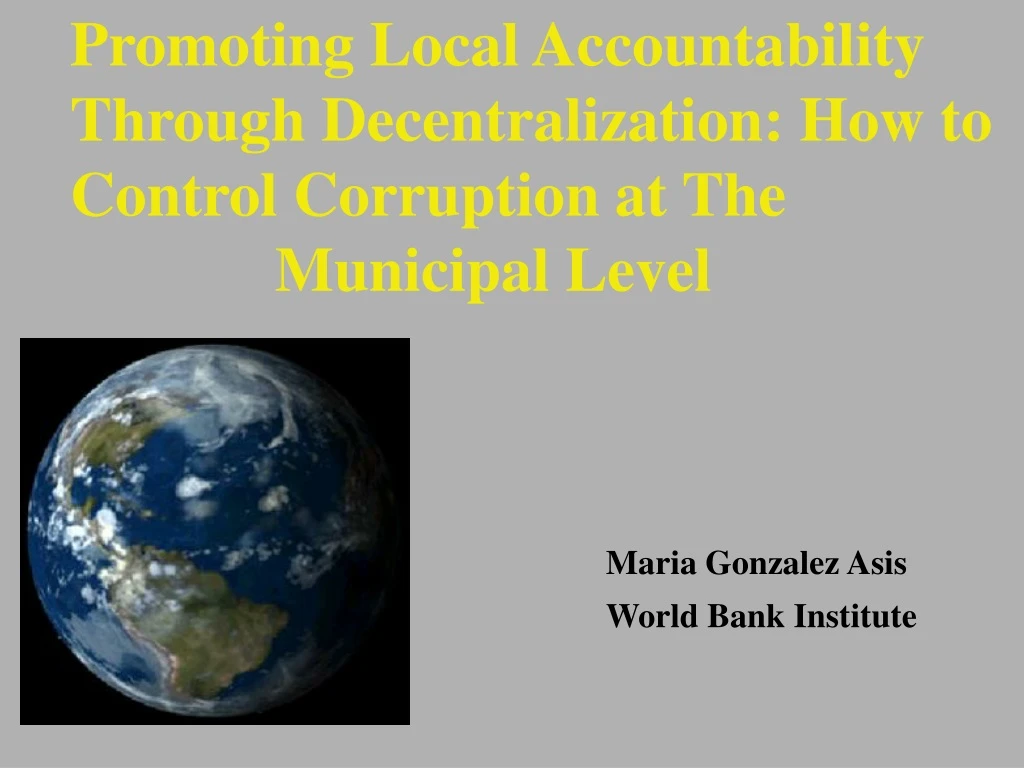 promoting local accountability through