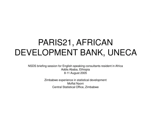 PARIS21, AFRICAN DEVELOPMENT BANK, UNECA
