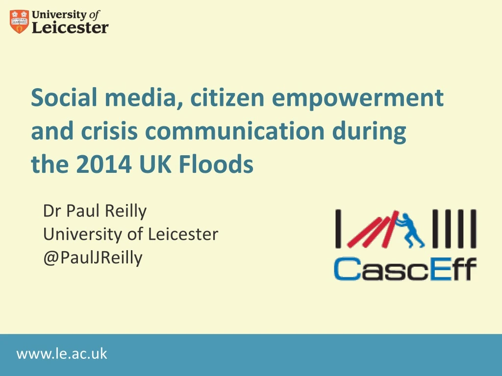 social media citizen empowerment and crisis communication during the 2014 uk floods