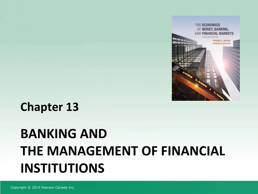 banking and the management of financial institutions