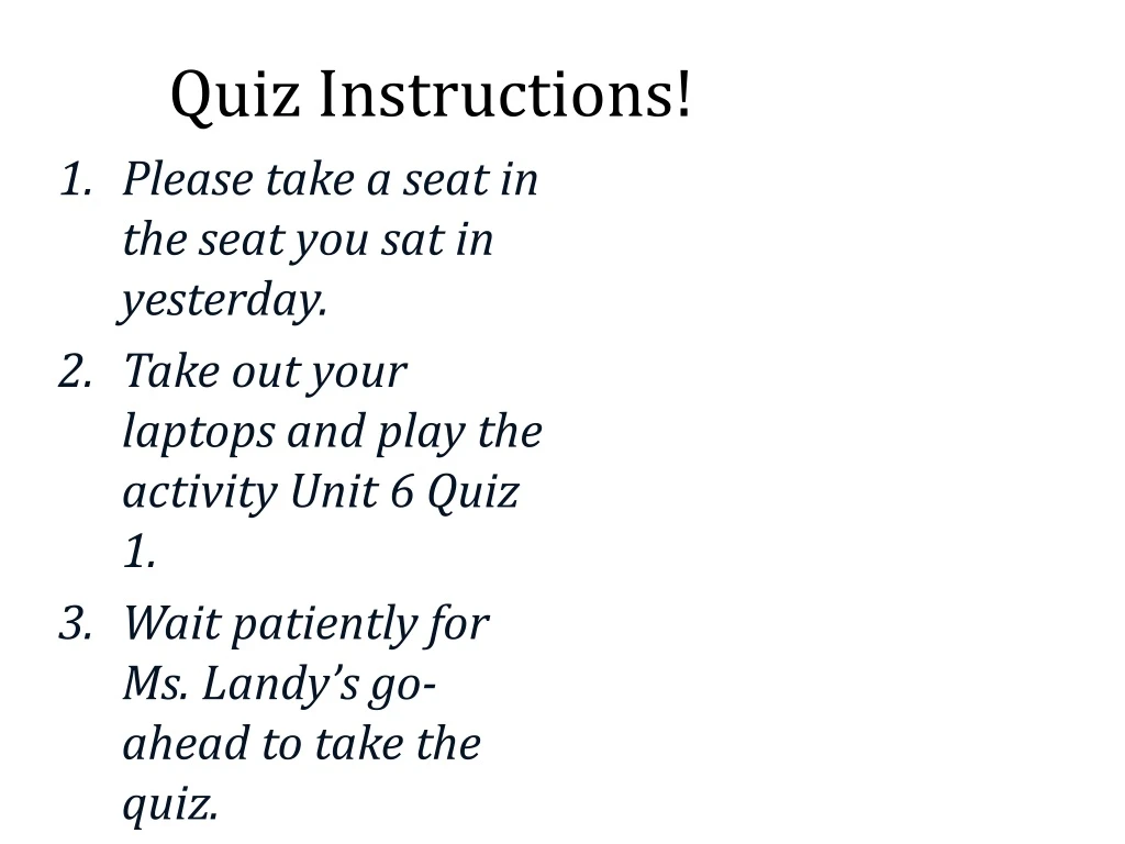 quiz instructions