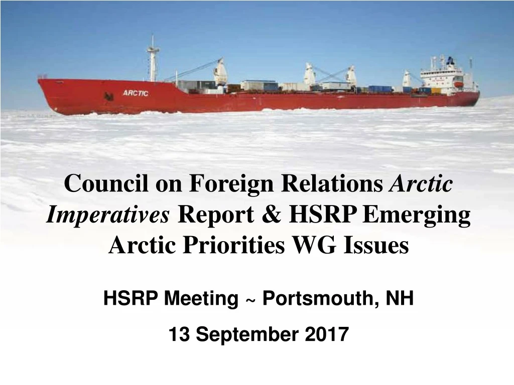 council on foreign relations arctic imperatives