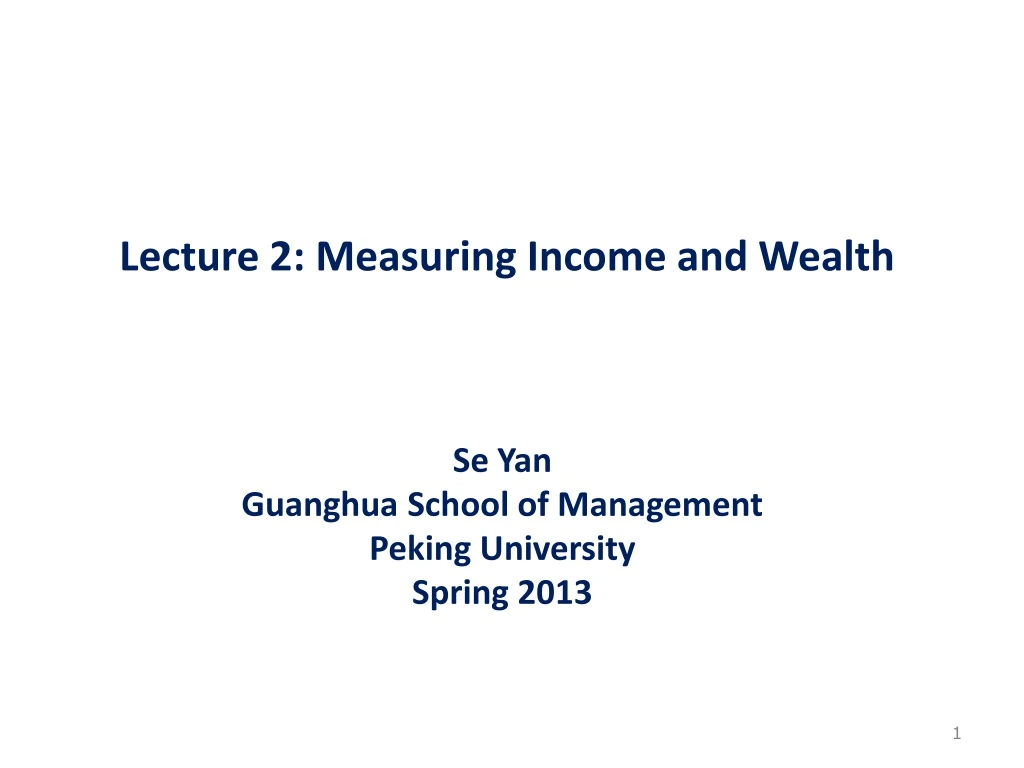 lecture 2 measuring income and wealth