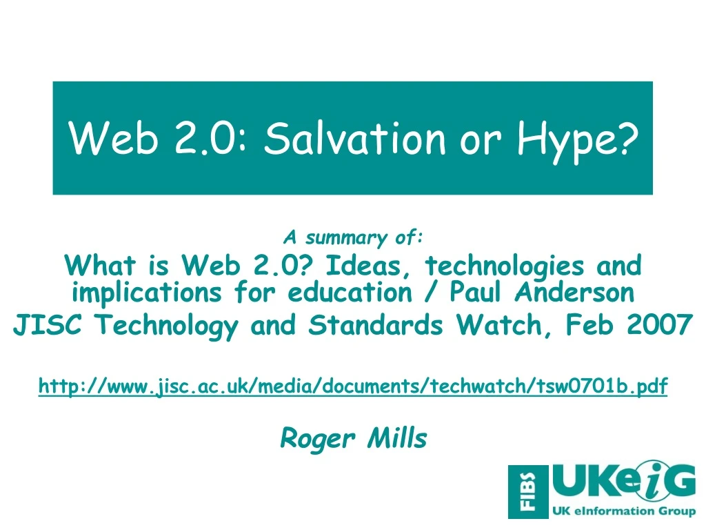web 2 0 salvation or hype
