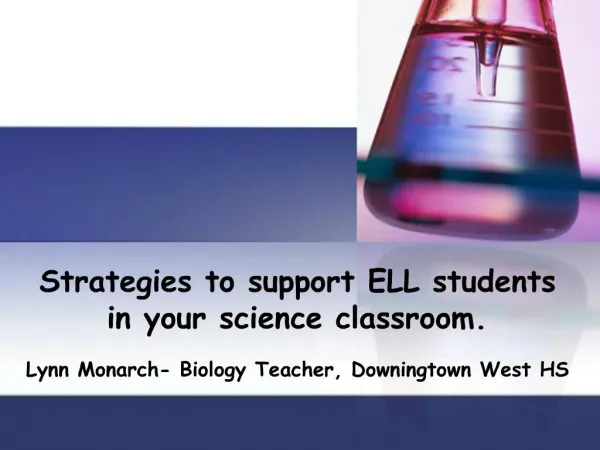 Strategies to support ELL students in your science classroom.