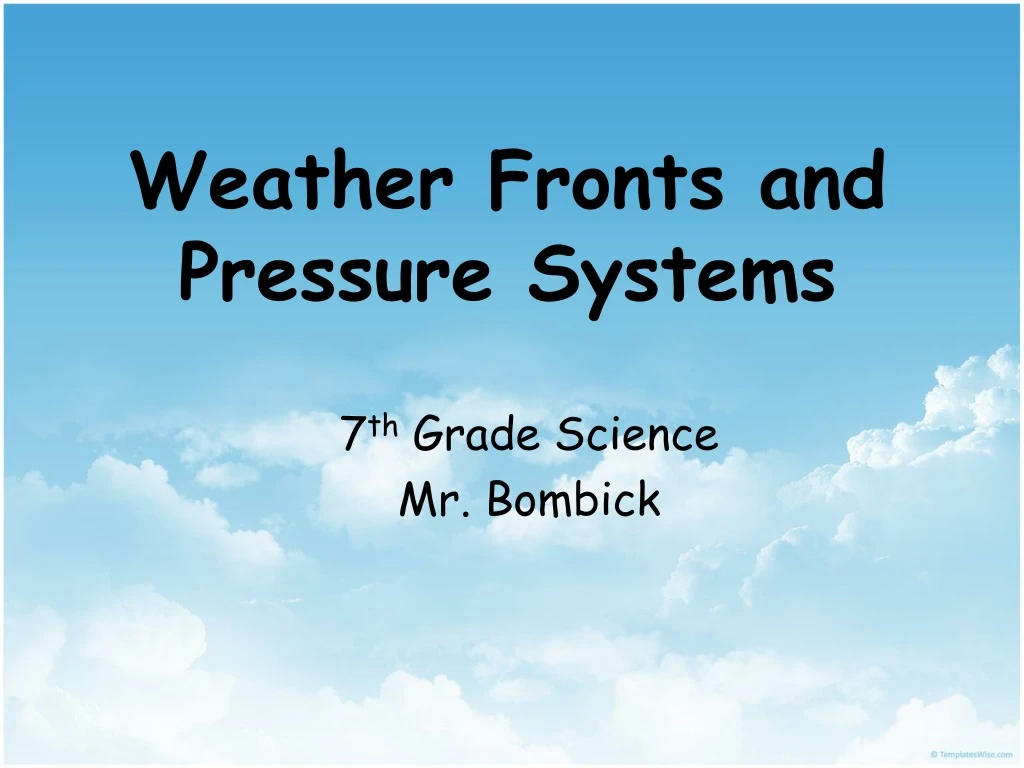 weather fronts and pressure systems