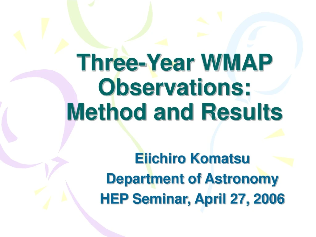 three year wmap observations method and results