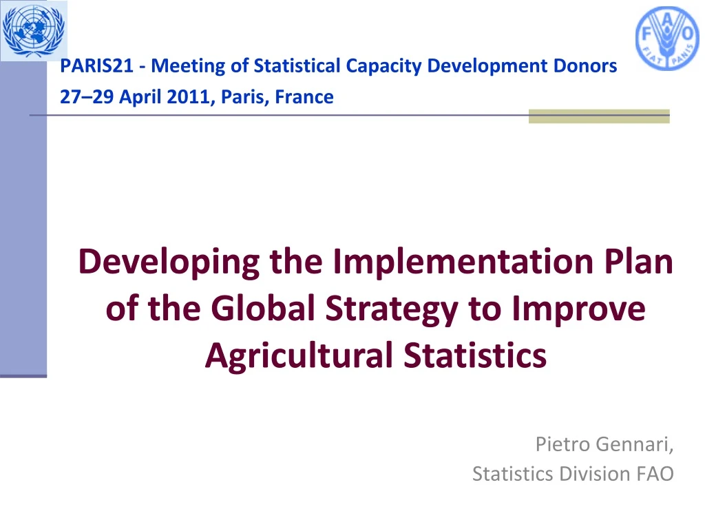 paris21 meeting of statistical capacity development donors 27 29 april 2011 paris france
