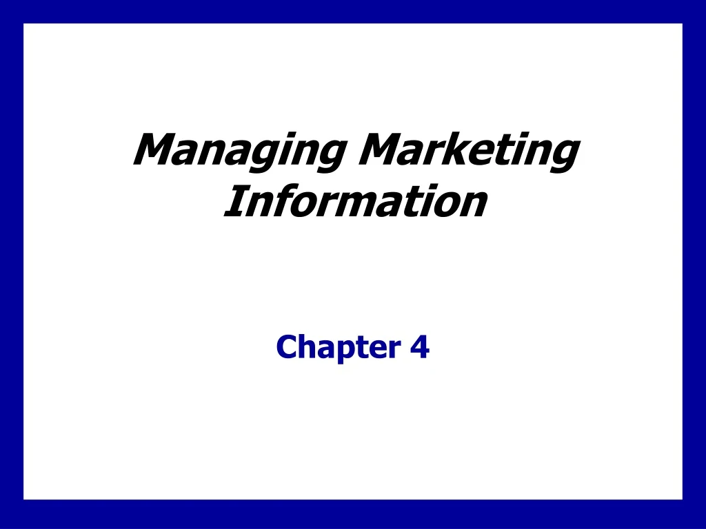 managing marketing information