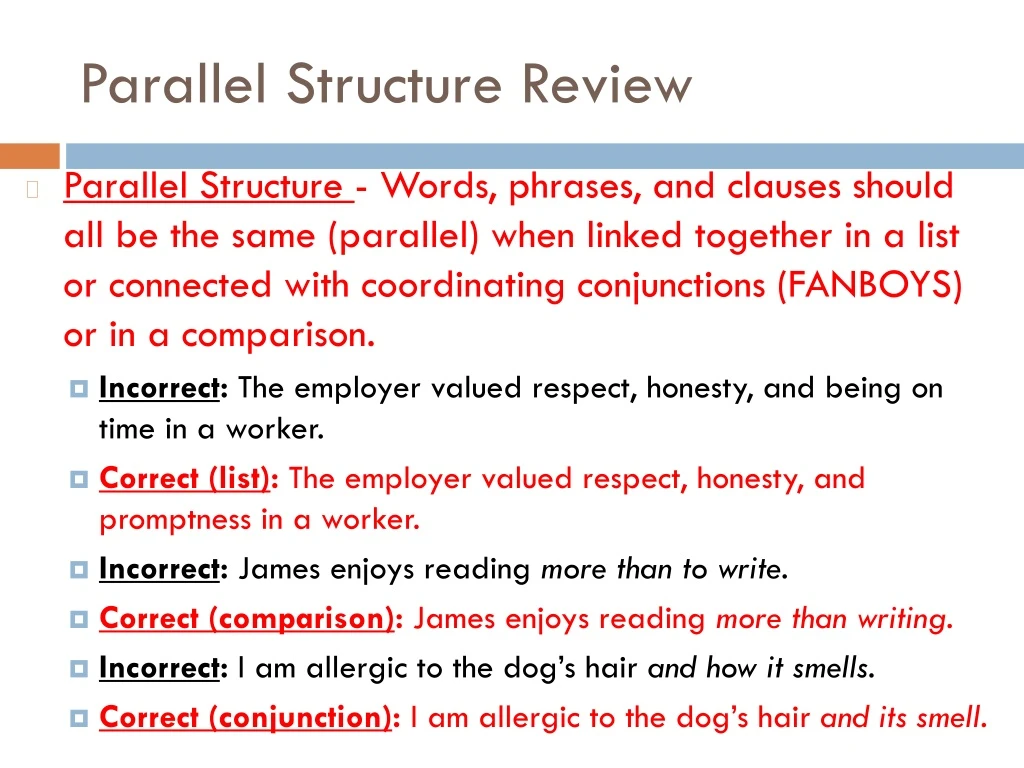 parallel structure review