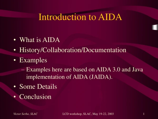 Introduction to AIDA