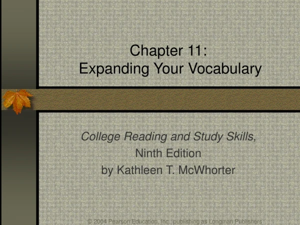 Chapter 11:   Expanding Your Vocabulary