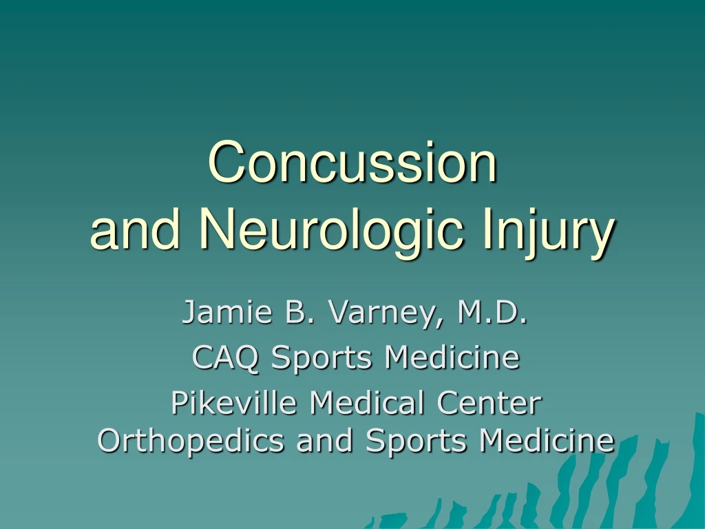 concussion and neurologic injury