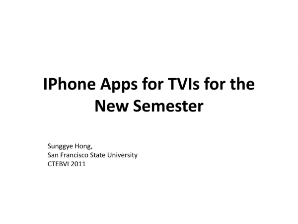 IPhone Apps for TVIs for the New Semester