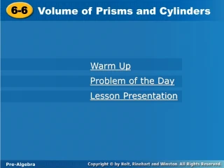 Mastering Volume of Prisms and Cylinders in Pre-Algebra - slide 1