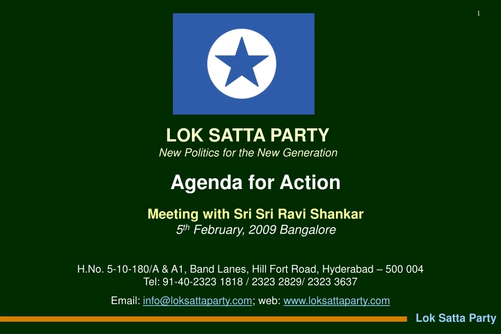 agenda for action meeting with sri sri ravi shankar 5 th february 2009 bangalore