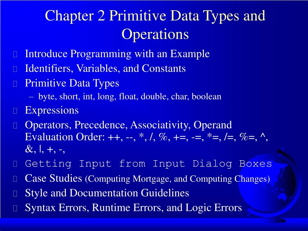 chapter 2 primitive data types and operations