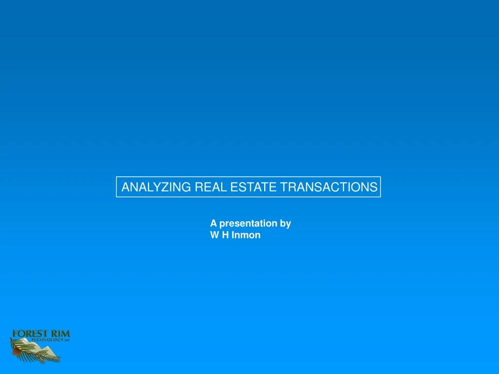 analyzing real estate transactions