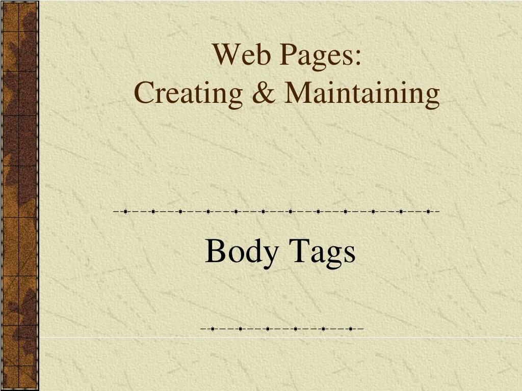 web pages creating maintaining