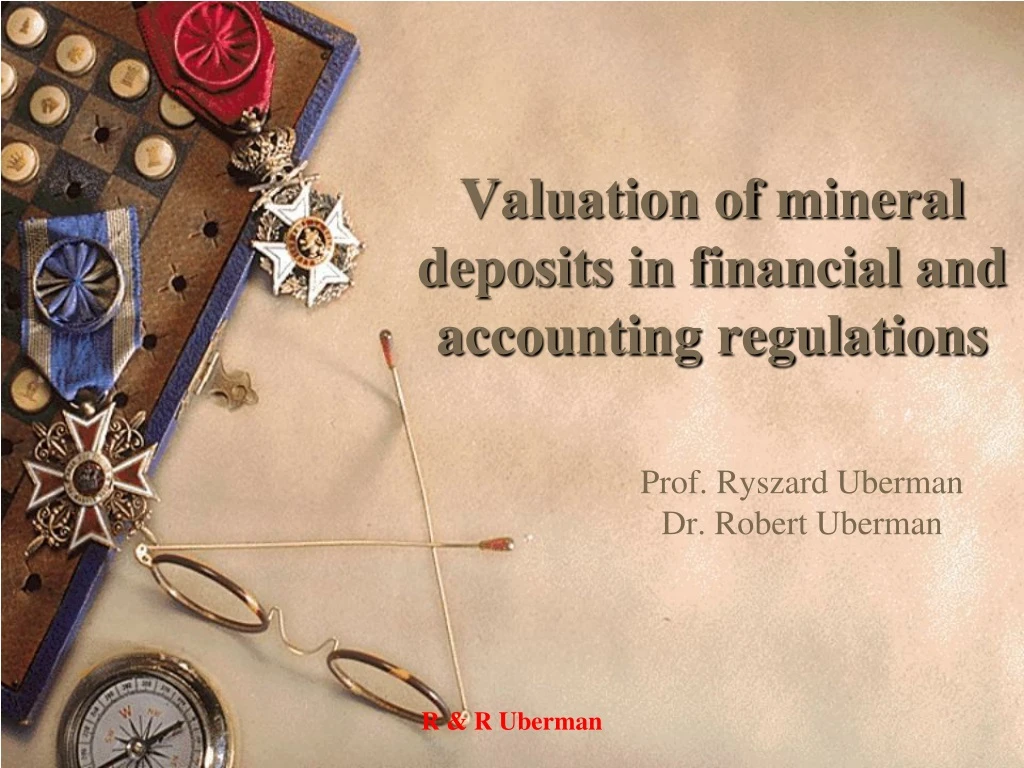 valuation of mineral deposits in financial and accounting regulations