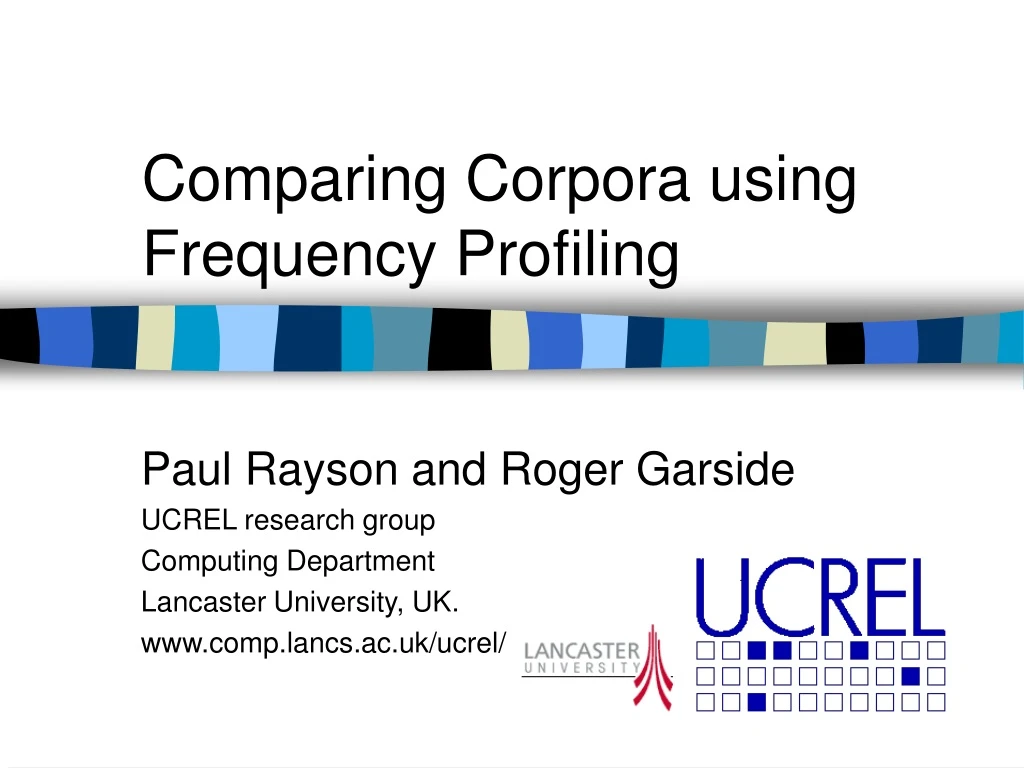 comparing corpora using frequency profiling