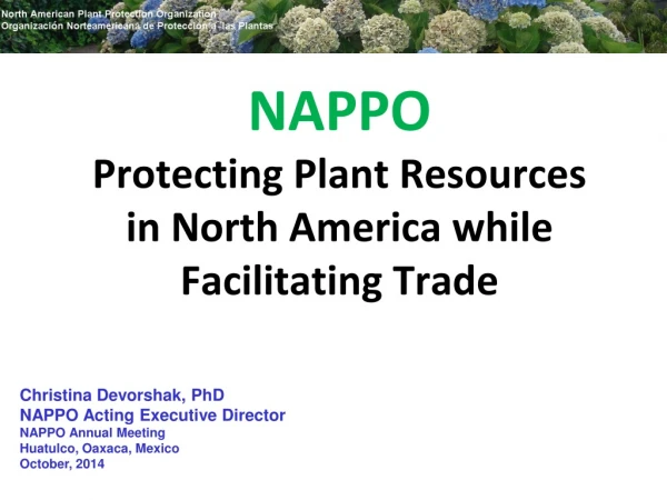 NAPPO Protecting Plant Resources  in North America while Facilitating Trade