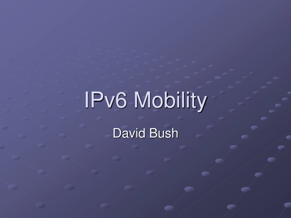 ipv6 mobility