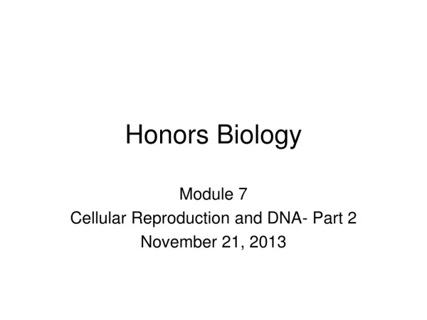 Honors Biology