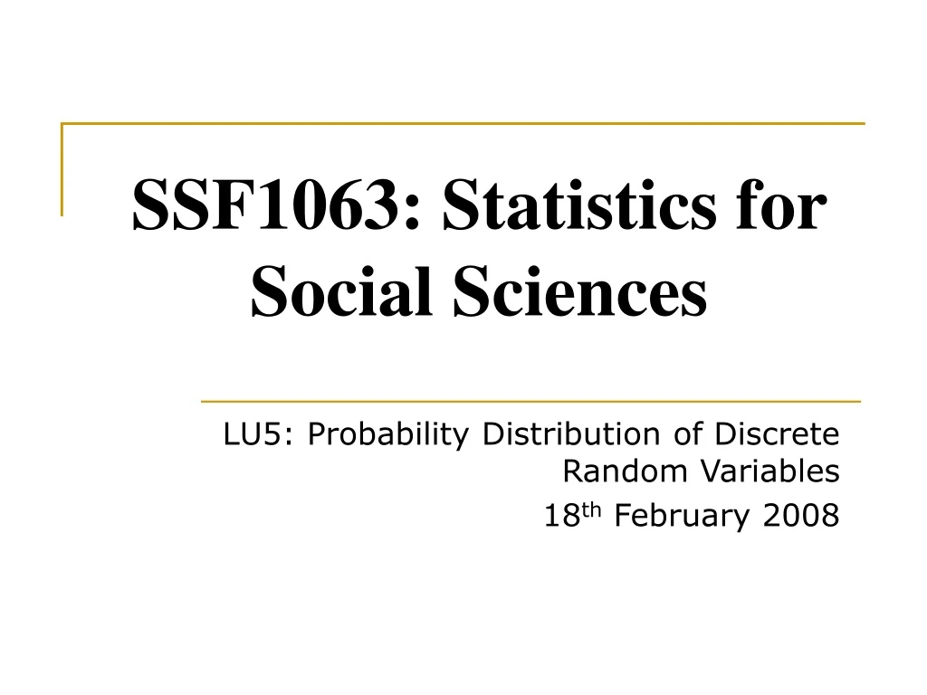 ssf1063 statistics for social sciences