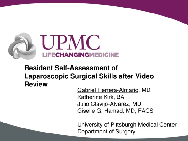 Resident Self-Assessment of Laparoscopic Surgical Skills after Video Review