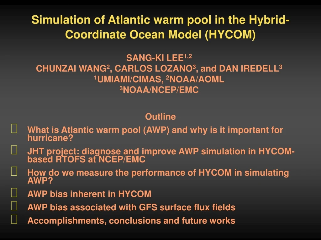 simulation of atlantic warm pool in the hybrid