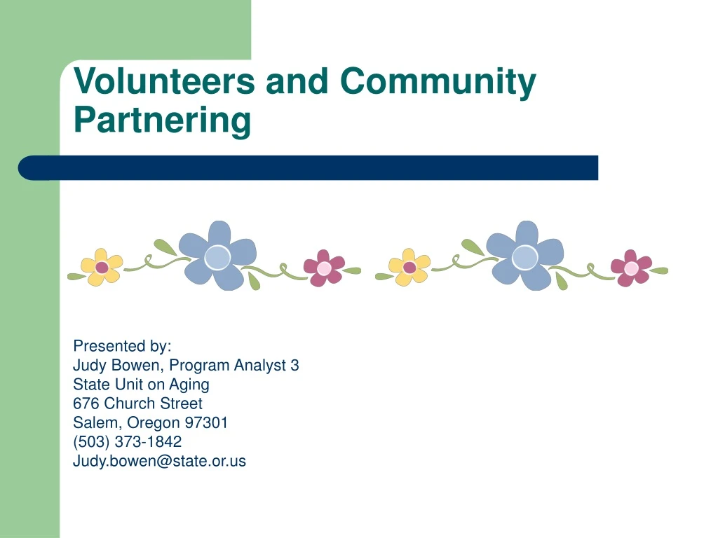 volunteers and community partnering