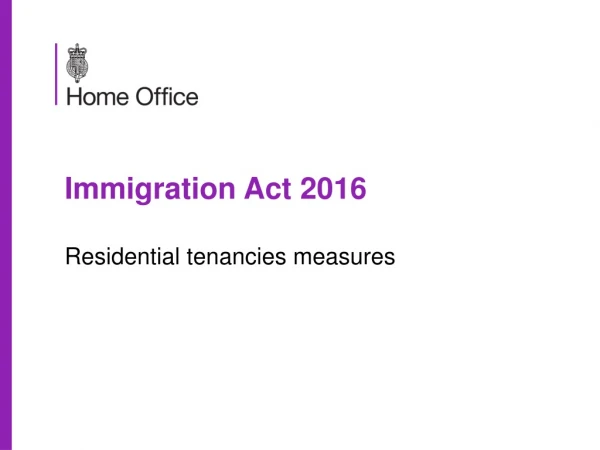 Immigration Act 2016 Residential tenancies measures