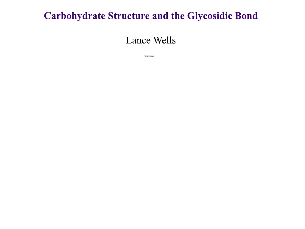 carbohydrate structure and the glycosidic bond