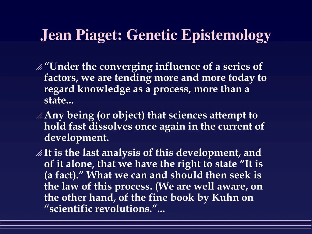 PPT - Jean Piaget: Genetic Epistemology PowerPoint Presentation, free ...