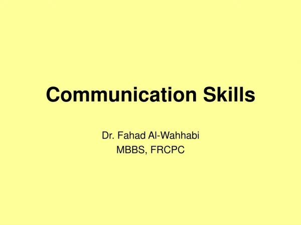 Communication Skills