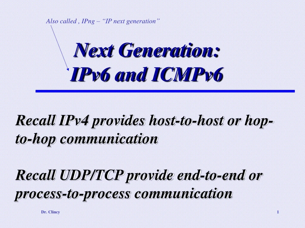 also called ipng ip next generation