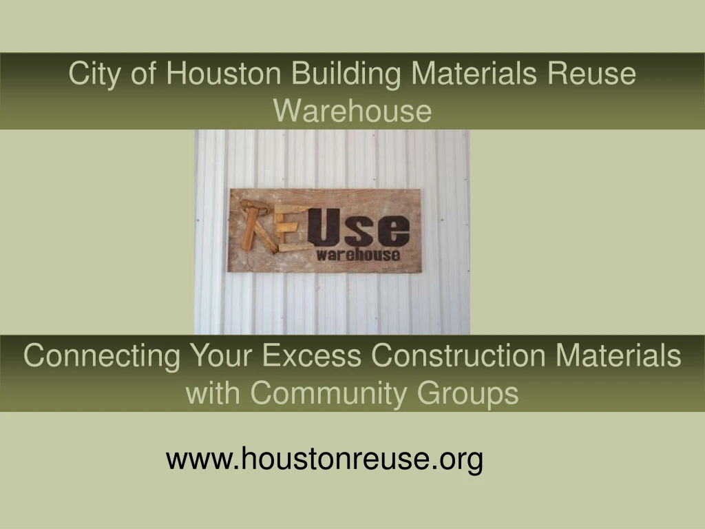 city of houston building materials reuse warehouse