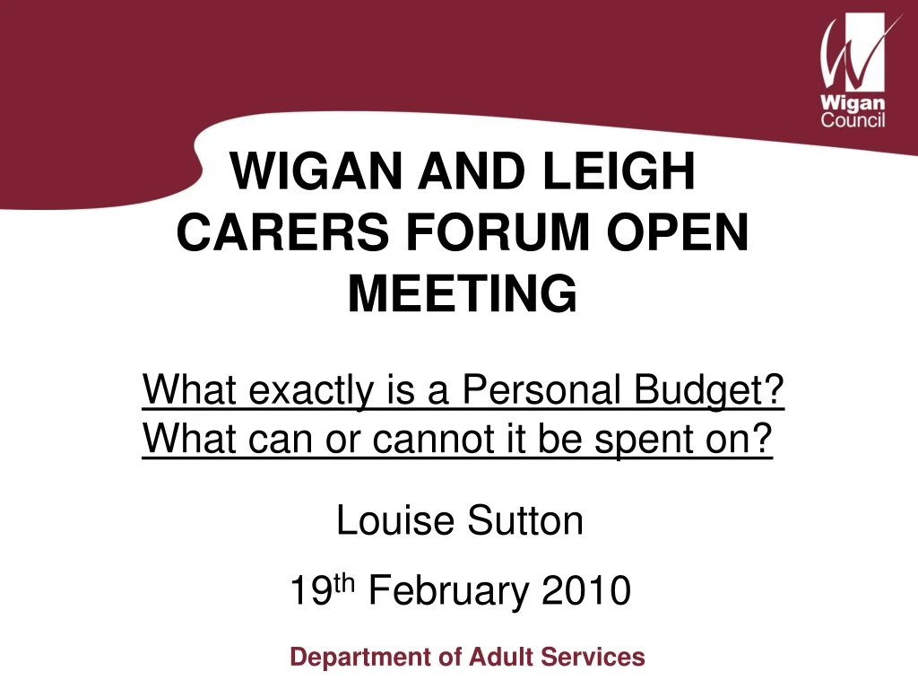 wigan and leigh carers forum open meeting