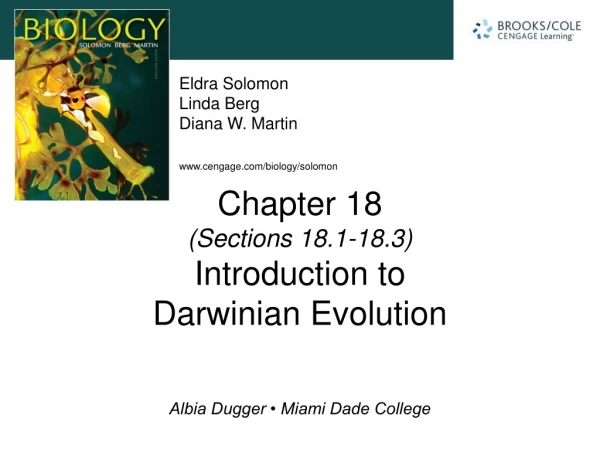 Chapter 18 (Sections 18.1-18.3) Introduction to  Darwinian Evolution