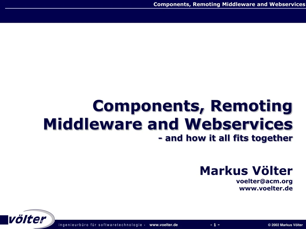 components remoting middleware and webservices