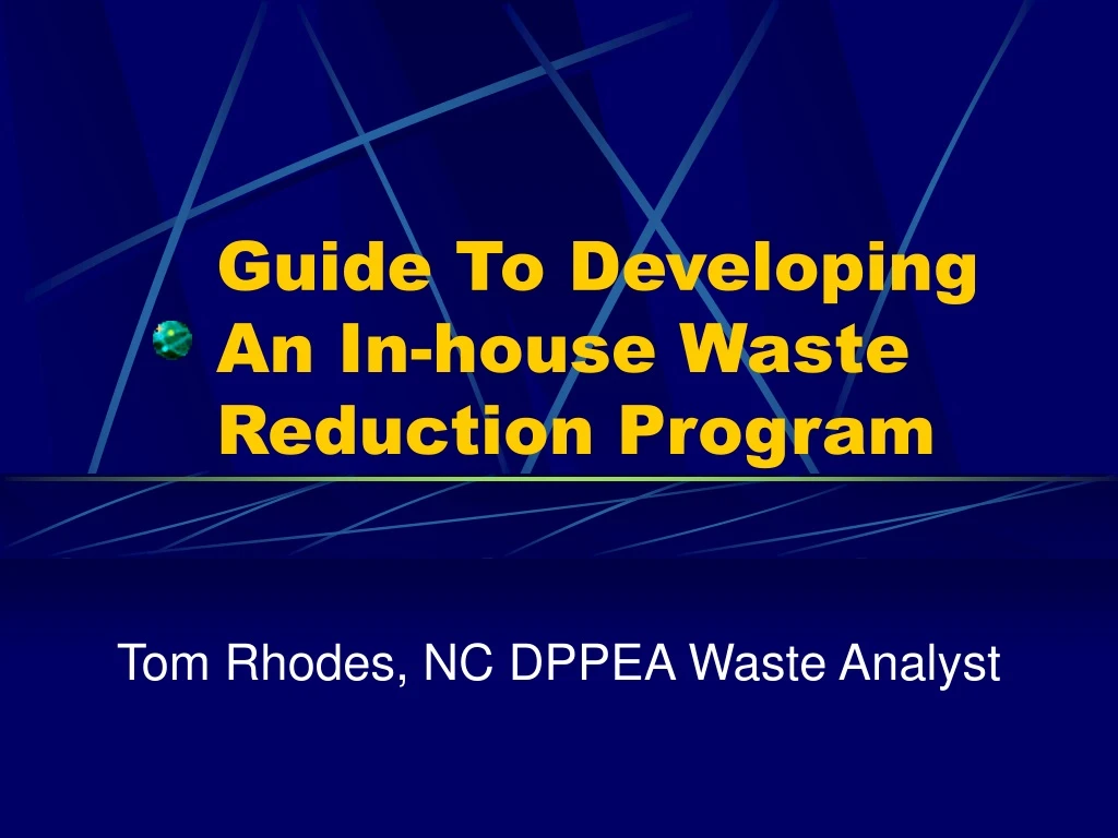 guide to developing an in house waste reduction program