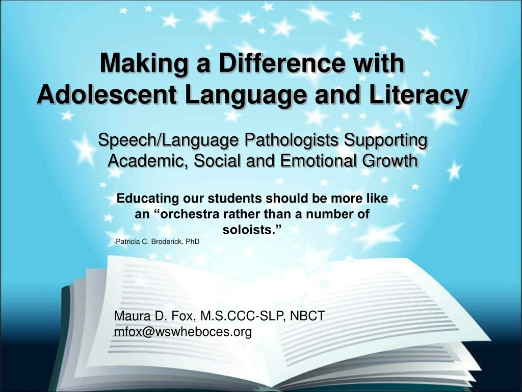 making a difference with adolescent language and literacy